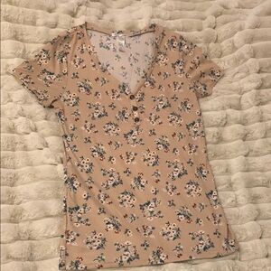 Floral V-Neck Women's Top
